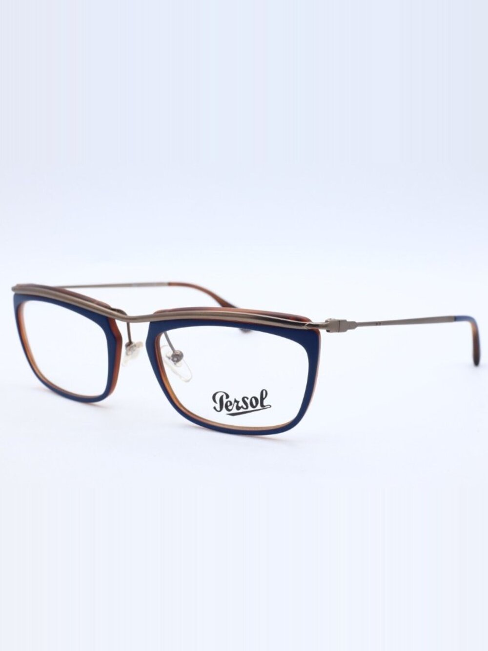 New Authentic PERSOL 3084-V Blue Brown RX 53mm Eyeglasses